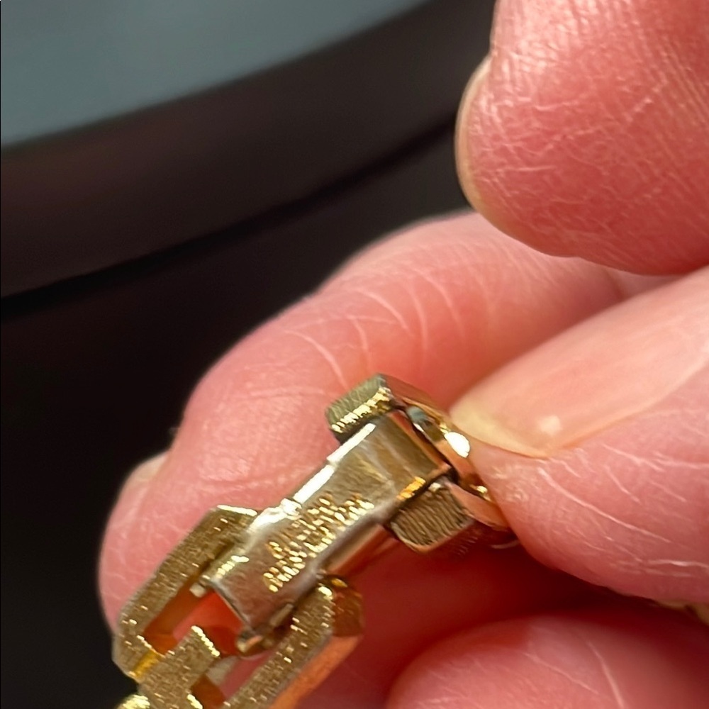 Givenchy Gold Zipper Design Bracelet with Double G clasp. Seven inches. - Picture 3 of 7